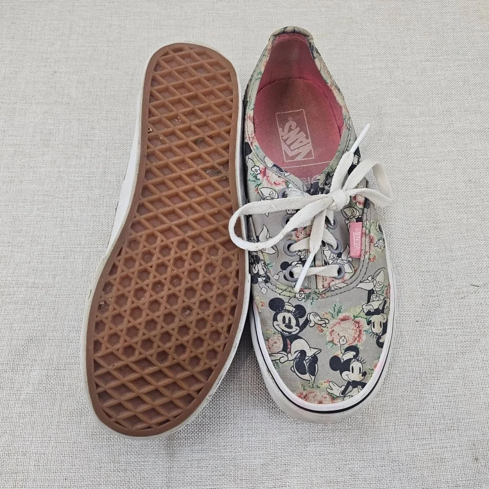 Vans x Disney Authentic Mickey Mouse Floral Canvas Skate Sneakers‎ Women 6.5